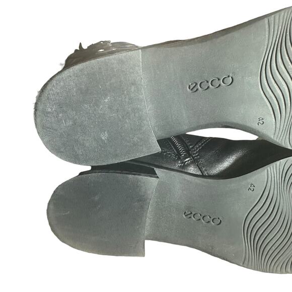 Ecco Hobart Buckle Tall knee Riding boot black leather size EU42 US 11 / 11 1/2 - Picture 8 of 13